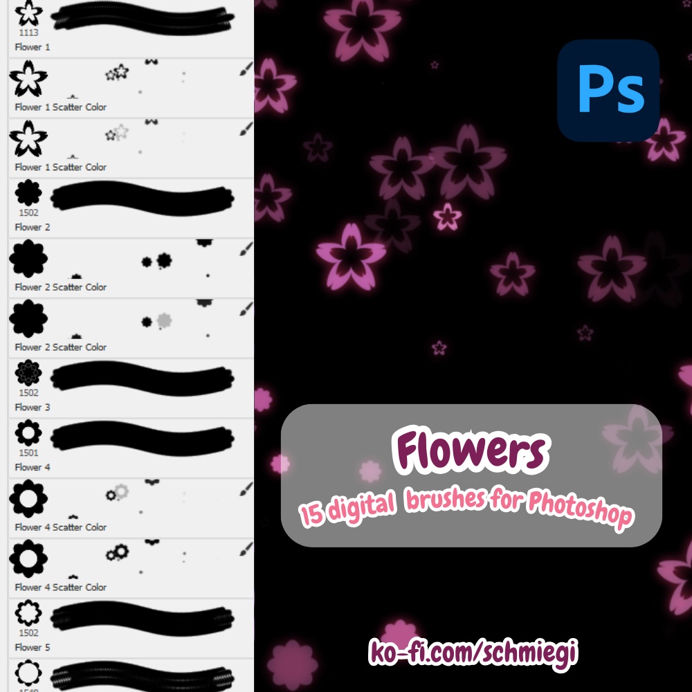 [Paid] Flowers - Photoshop Brushes