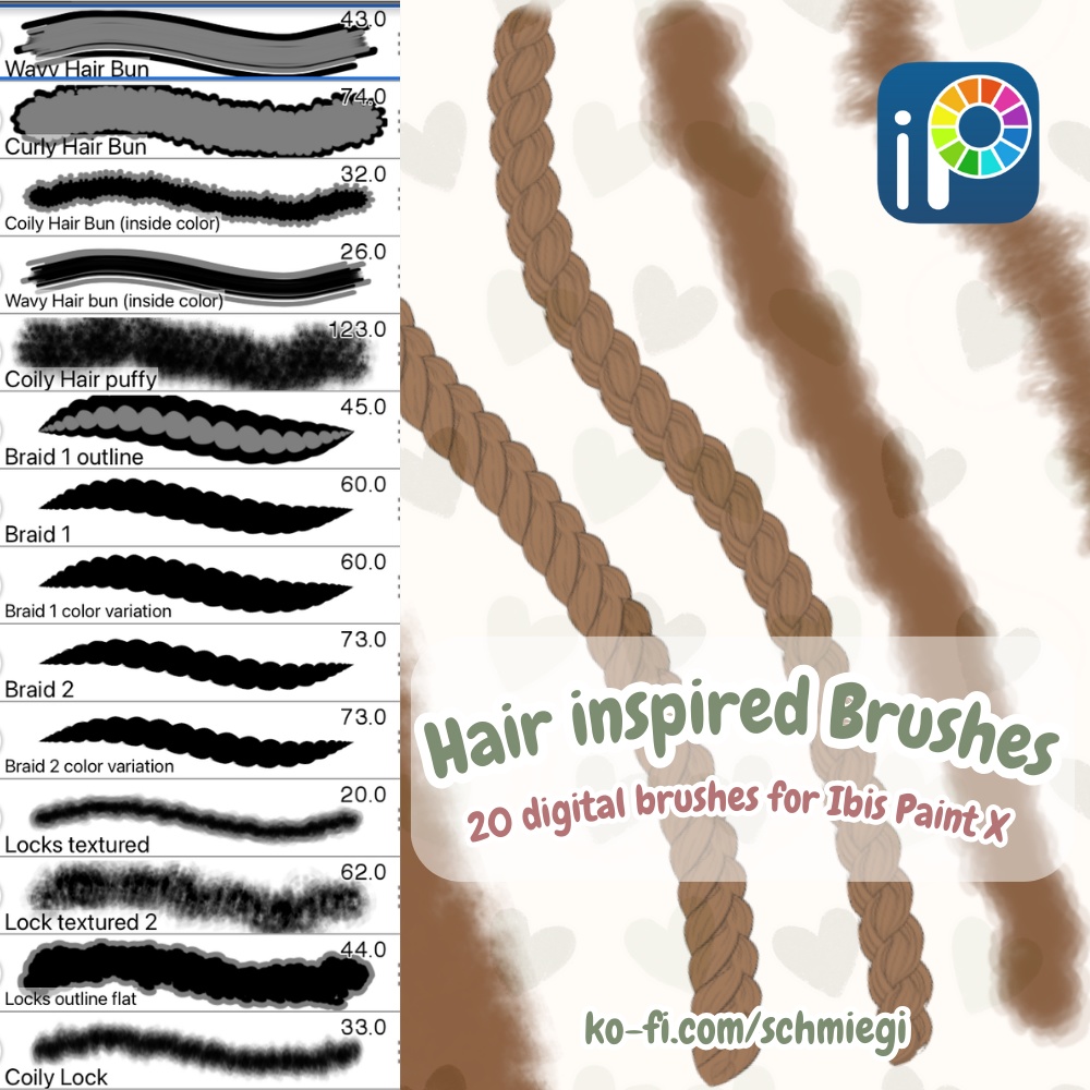 [Free Download] Hair Brushes - IbisPaintX Brushes