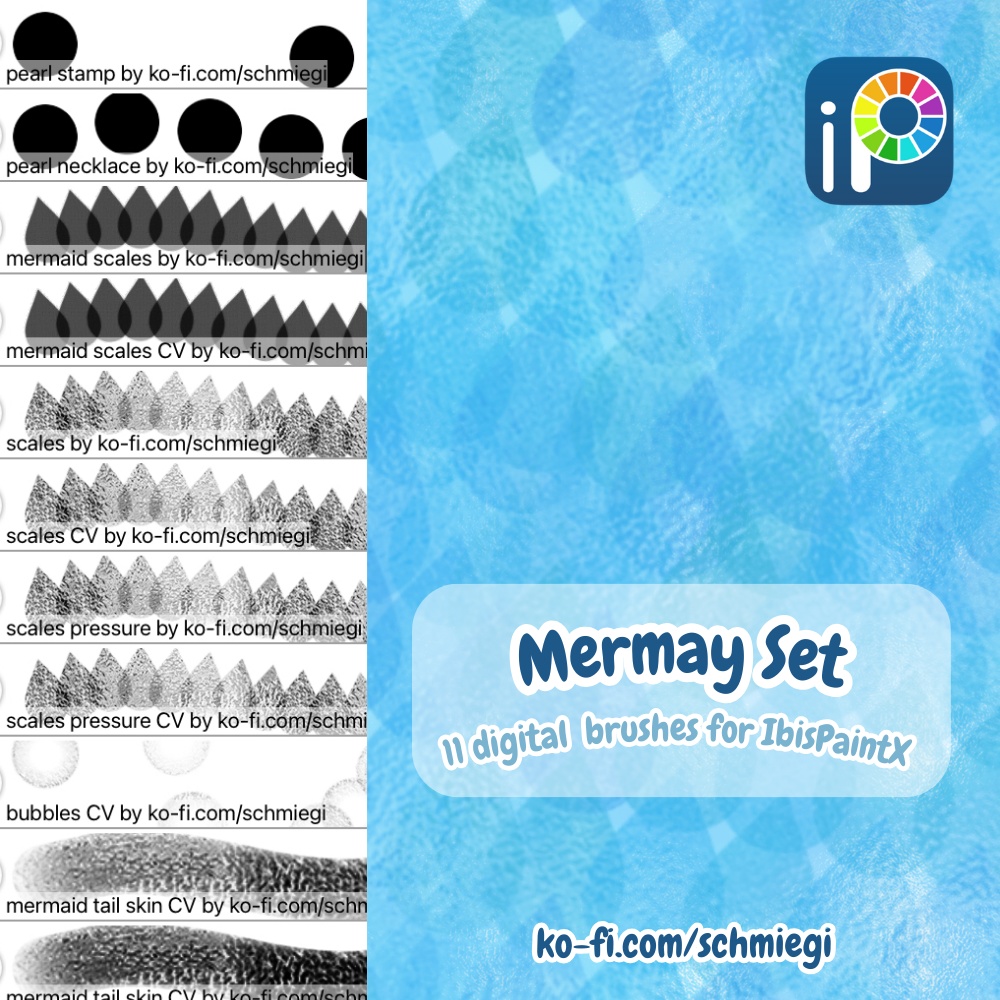 [Free Download] Mermaid Scales - IbisPaintX Brushes