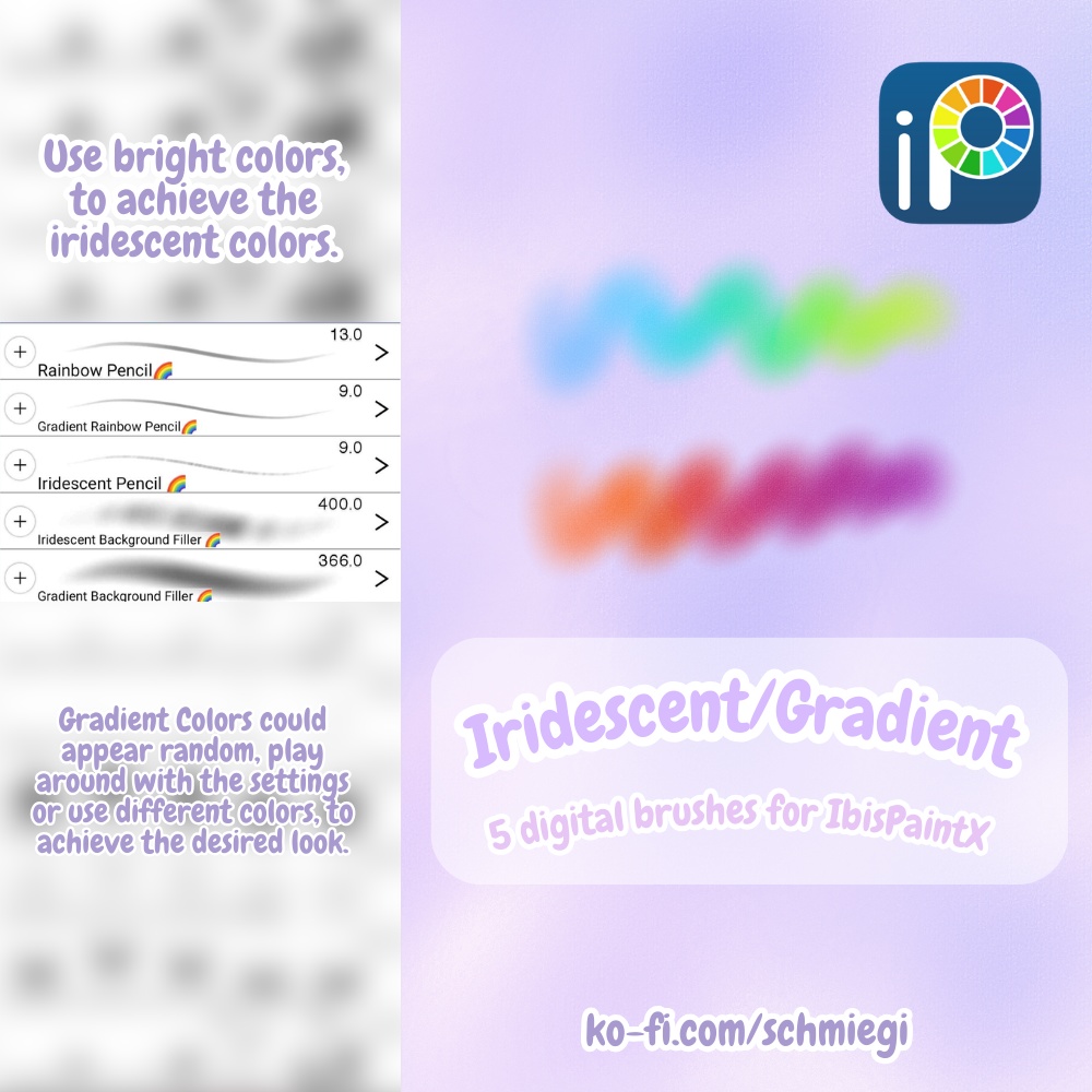 [Free Download] Iridescent & Gradient - IbisPaintX Brushes