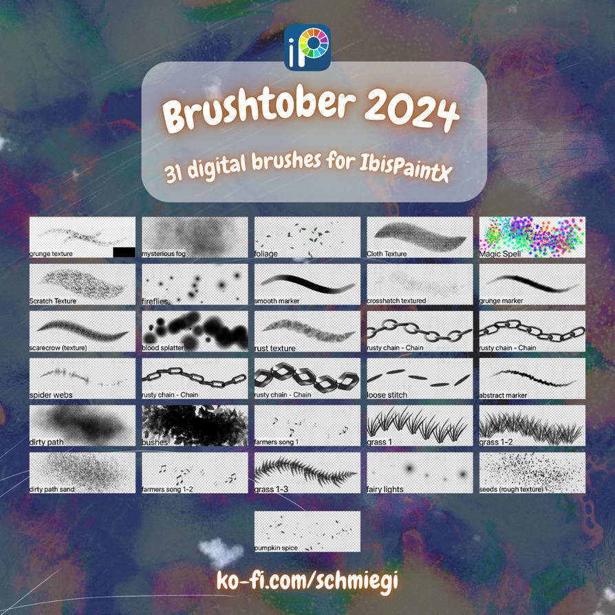 [Free Download] Brushtober (2024) Brushset for IbisPaintX