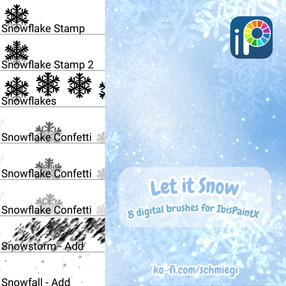 [Free Download] Let it Snow Brushset for IbisPaintX