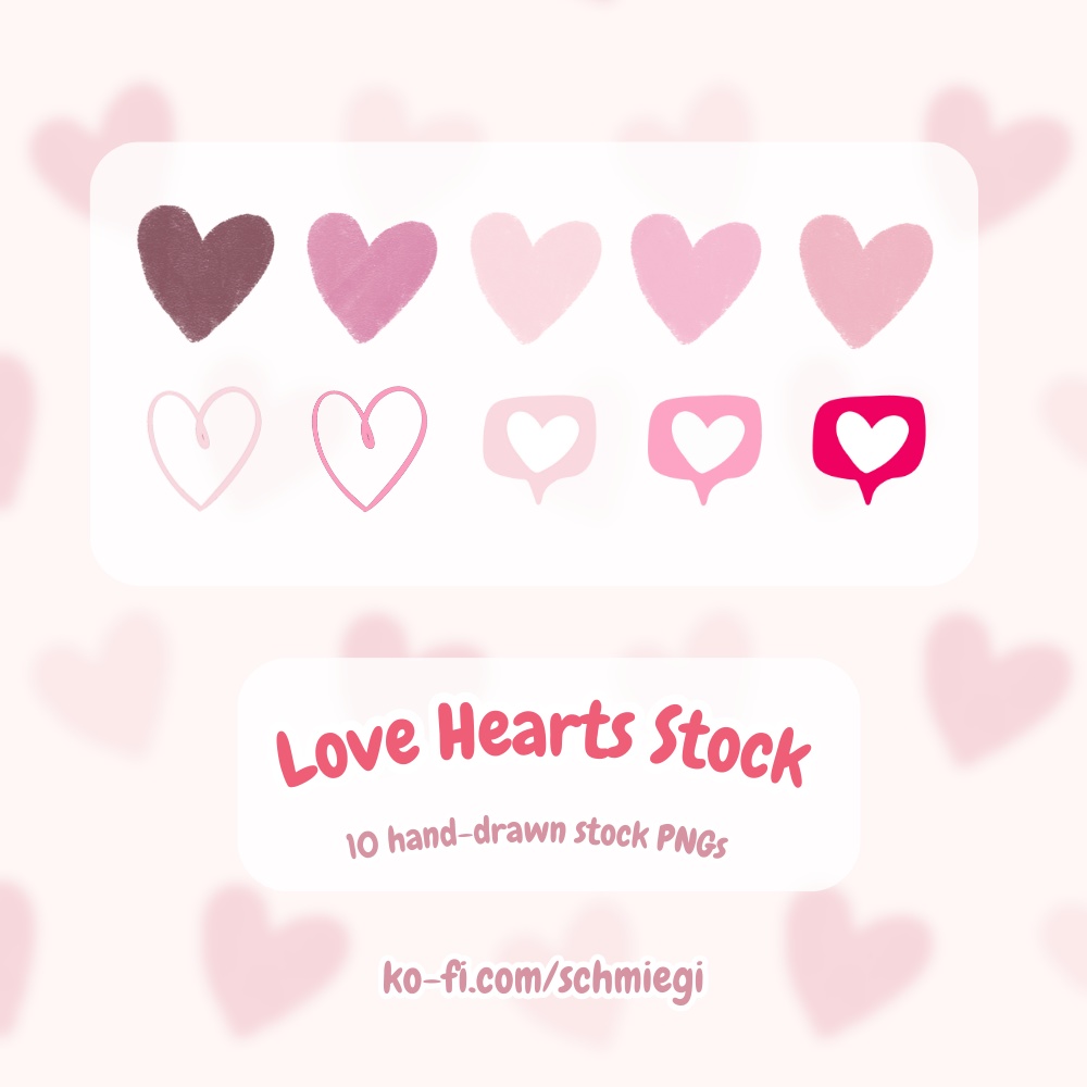 Hand-drawn Love Heart PNG Decorations