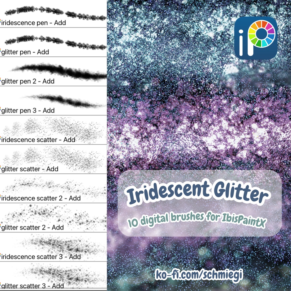 Iridescent Glitter Brushes for IbisPaintX