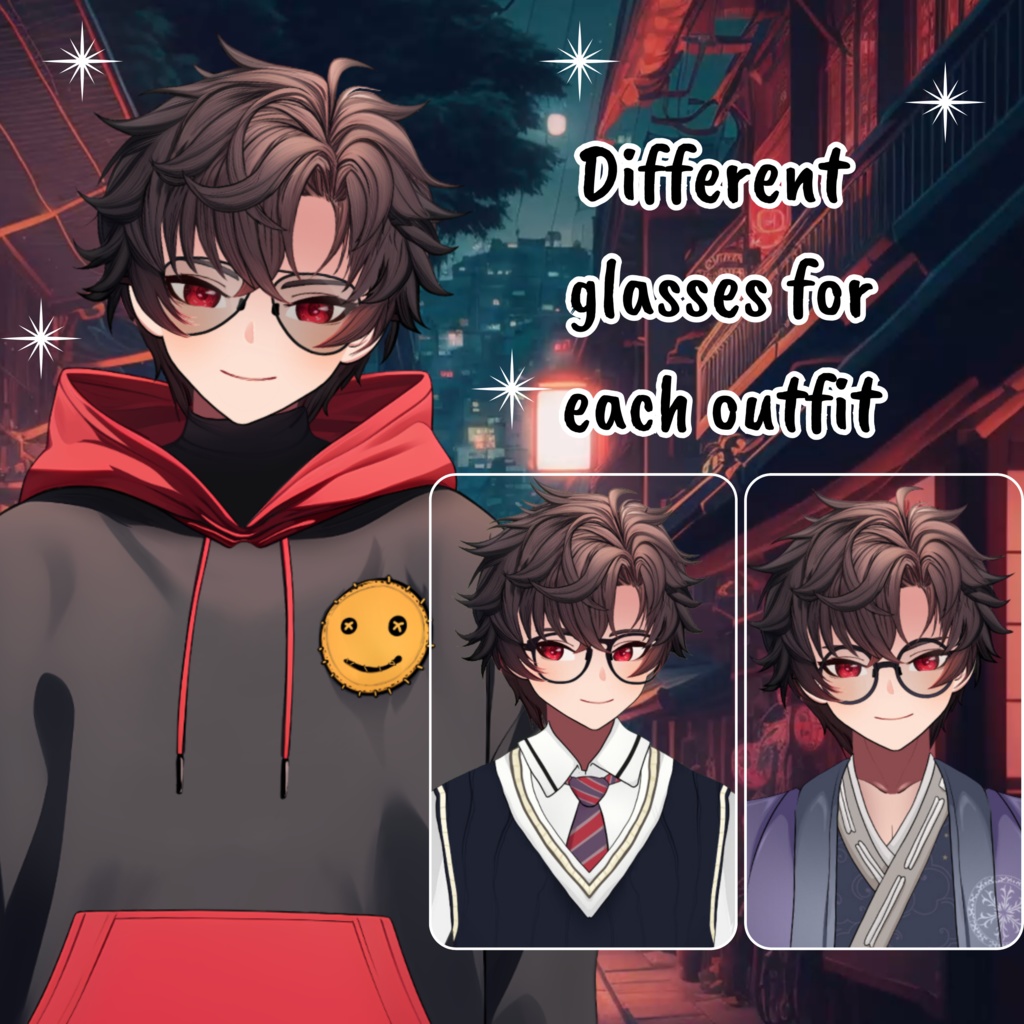 VTuber | Ben v2, the hoody lover | 22 emotions / toggles | Live2d model for Vtube Studio premade for streaming twitch, youtube, kick....