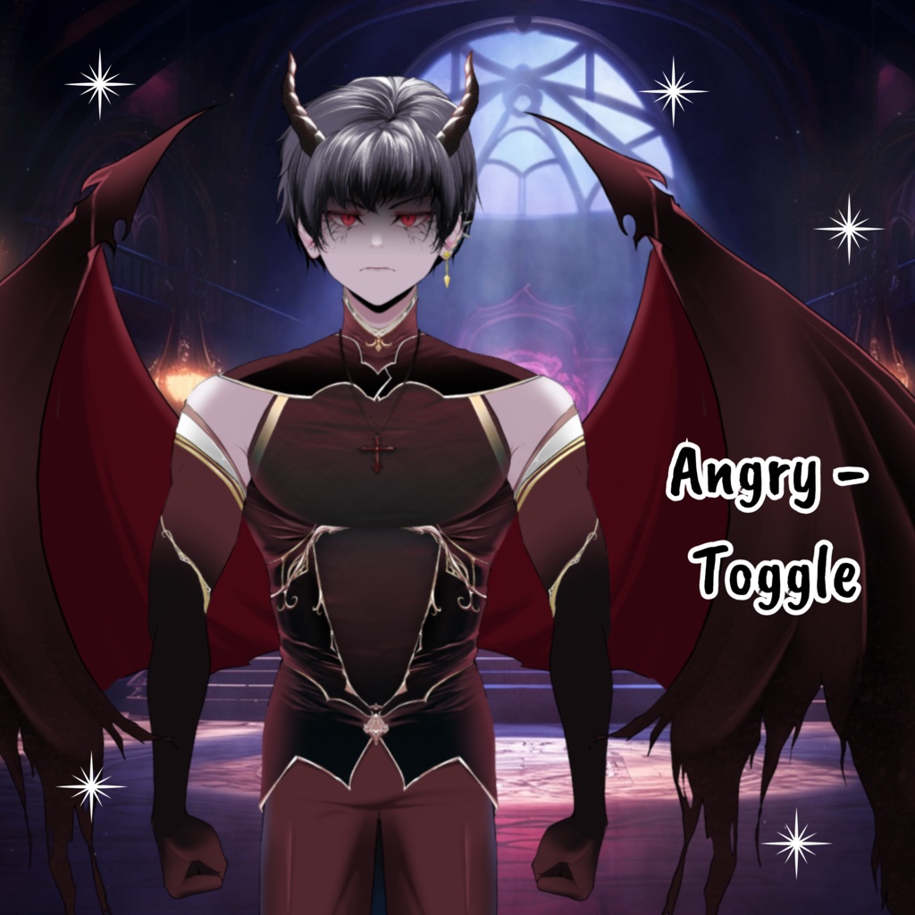 VTuber | Zane, the incubus | 20 emotions / toggles | Live2d model for Vtube Studio premade for streaming twitch, youtube, kick...