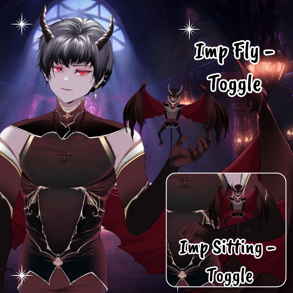 VTuber | Zane, the incubus | 20 emotions / toggles | Live2d model for Vtube Studio premade for streaming twitch, youtube, kick...