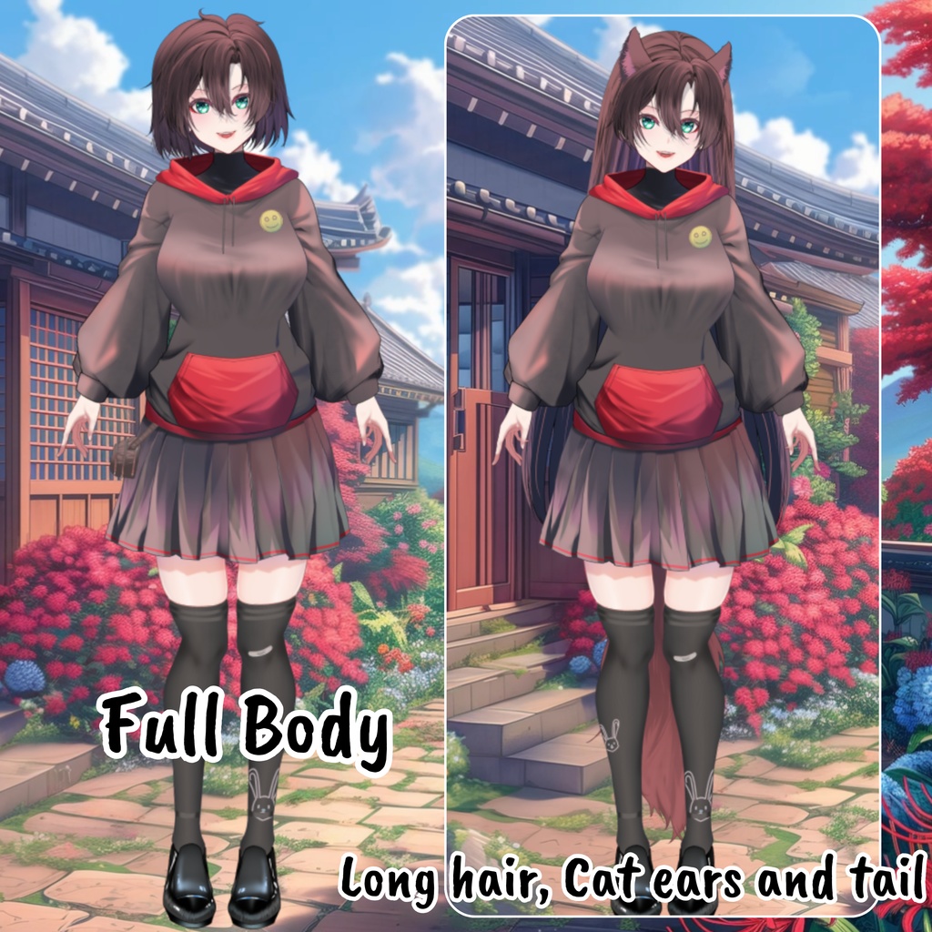 VTuber | Jenny, the hoodie girl | >25 toggles/slider | Live2d model for Vtube Studio premade and streaming twitch, youtube, kick, tiktok