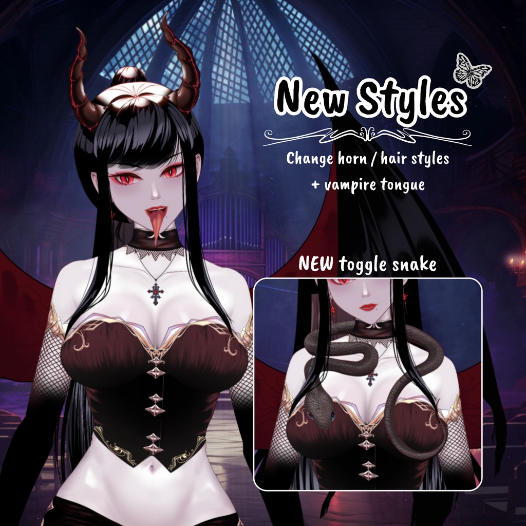 VTuber | Scarlet v2, the succubus | >30 emotions / toggles | Live2d model for Vtube Studio premade and streaming twitch, youtube, kick