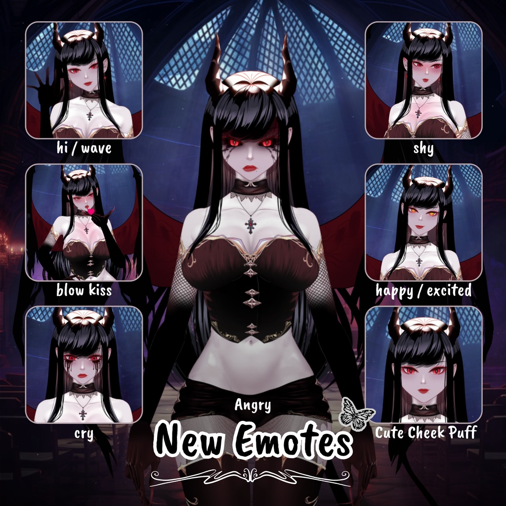 VTuber | Scarlet v2, the succubus | >30 emotions / toggles | Live2d model for Vtube Studio premade and streaming twitch, youtube, kick