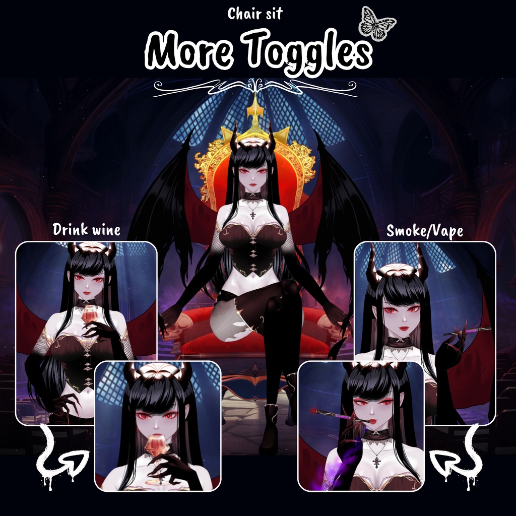 VTuber | Scarlet v2, the succubus | >30 emotions / toggles | Live2d model for Vtube Studio premade and streaming twitch, youtube, kick