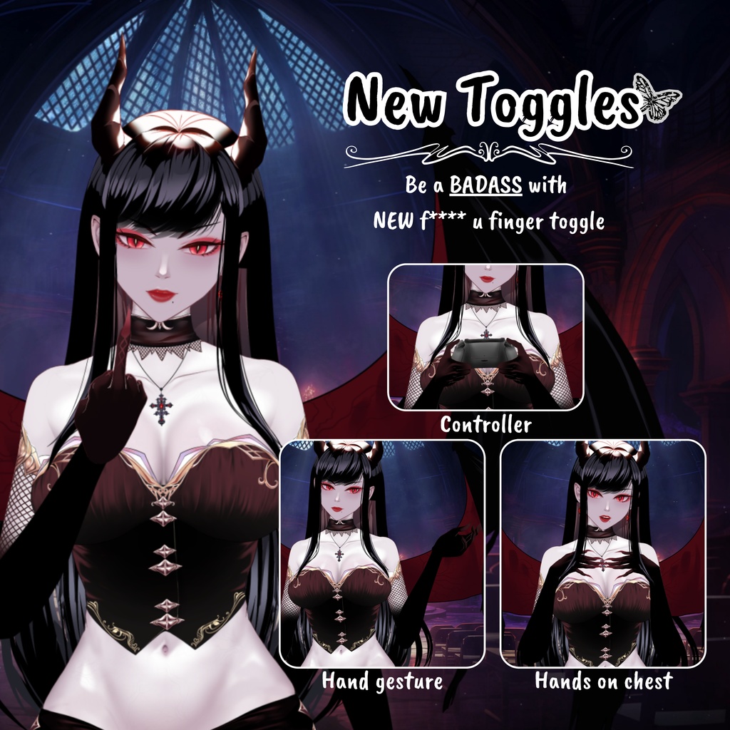 VTuber | Scarlet v2, the succubus | >30 emotions / toggles | Live2d model for Vtube Studio premade and streaming twitch, youtube, kick