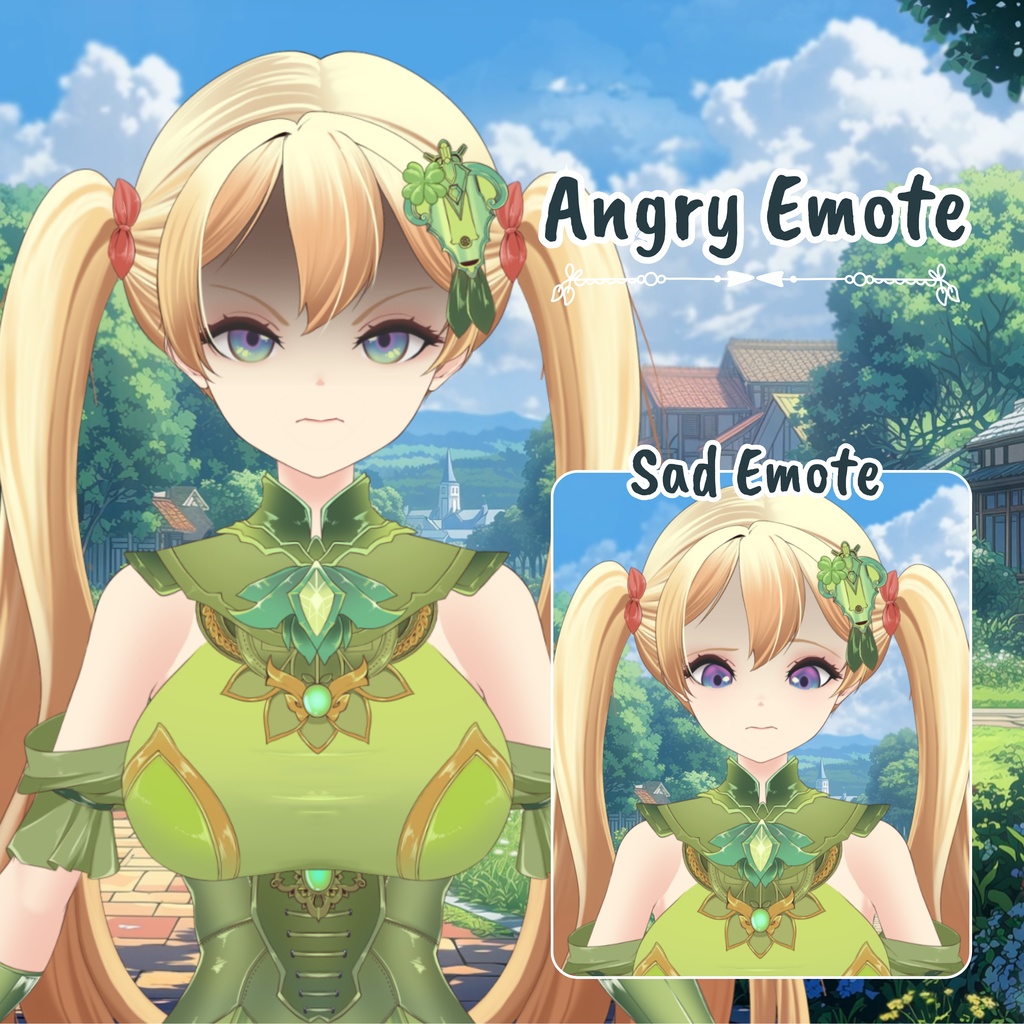 VTuber | Asella, the daughter of the forest | >15 emotes/toggles | Live2d premade model for Vtube Studio, streaming on twitch, kick, youtube