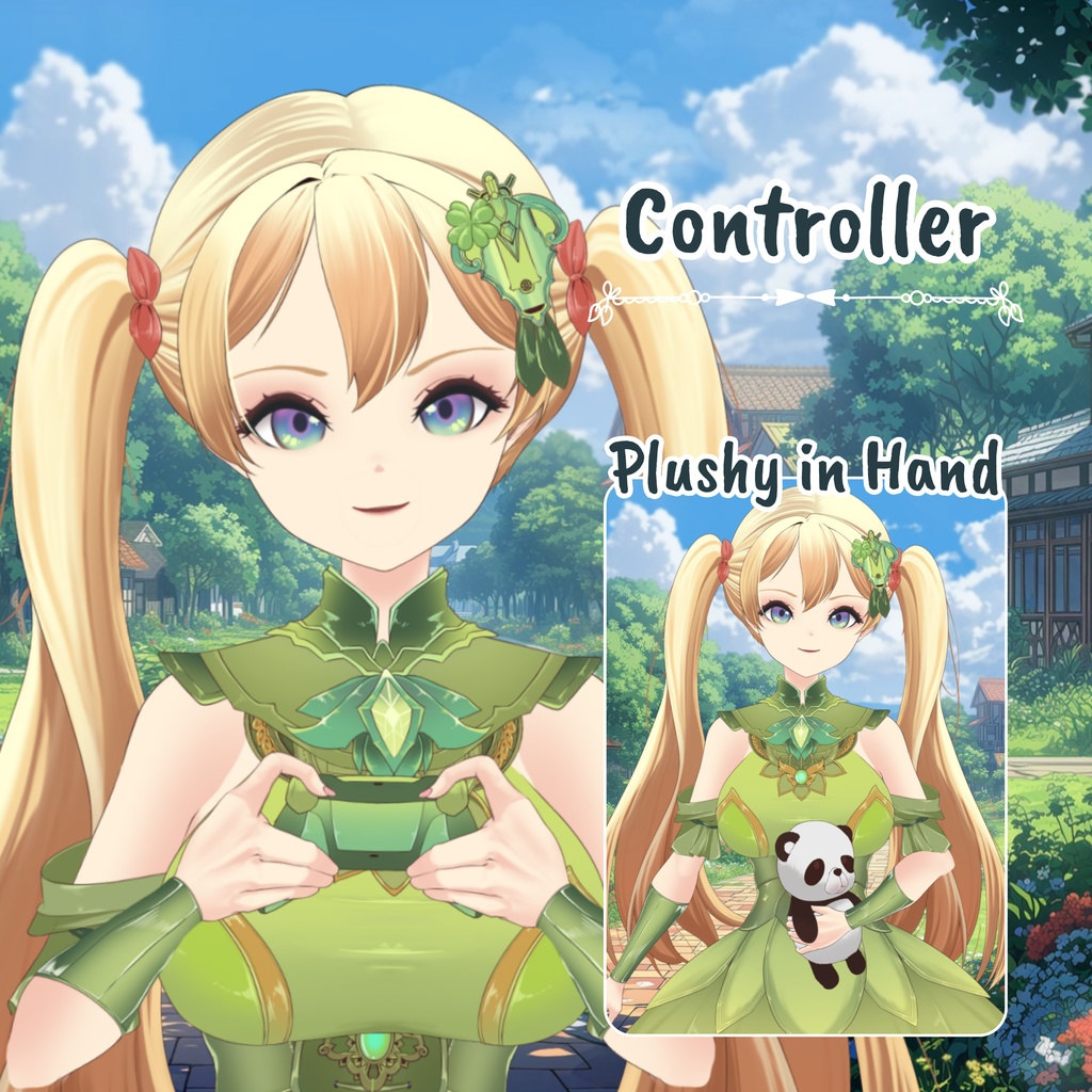 VTuber | Asella, the daughter of the forest | >15 emotes/toggles | Live2d premade model for Vtube Studio, streaming on twitch, kick, youtube