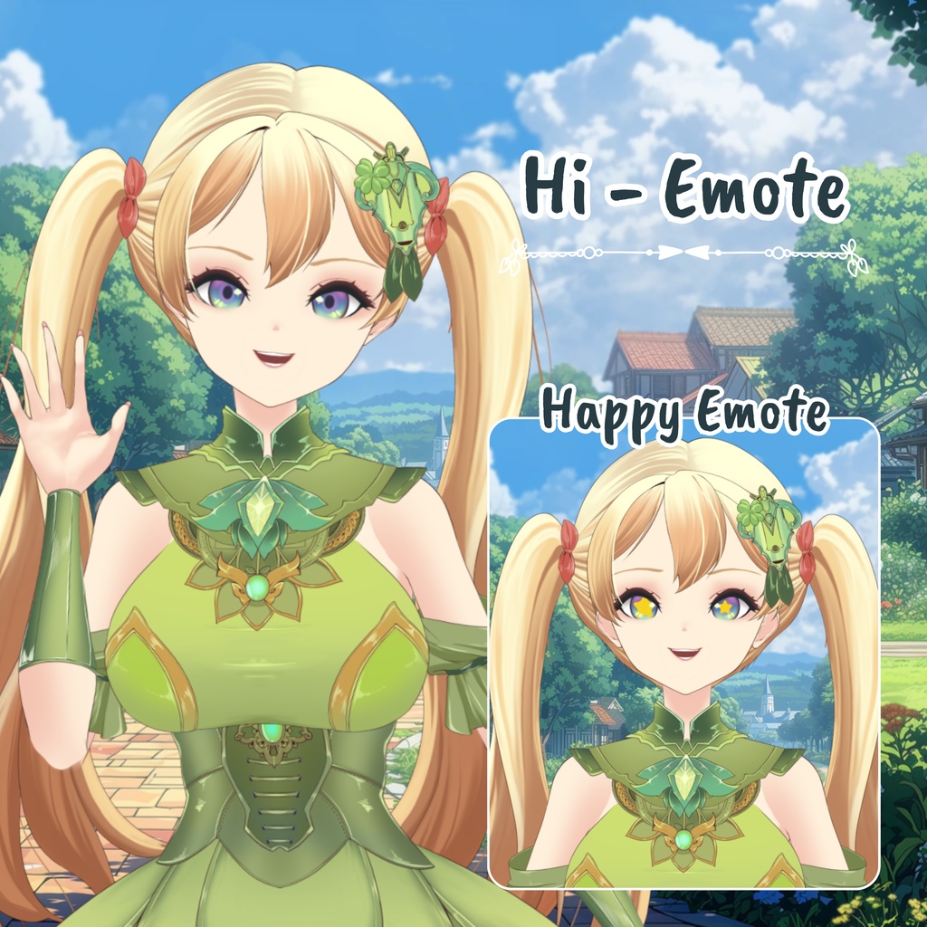 VTuber | Asella, the daughter of the forest | >15 emotes/toggles | Live2d premade model for Vtube Studio, streaming on twitch, kick, youtube