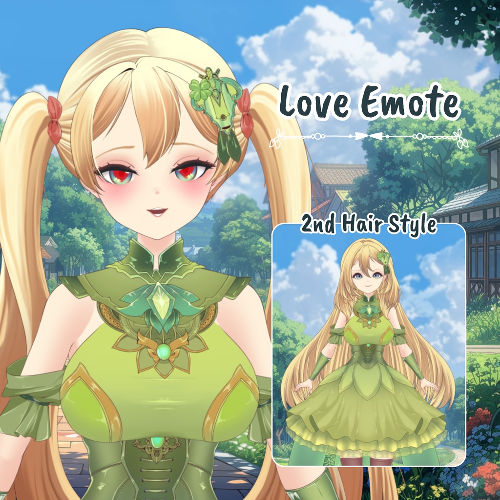 VTuber | Asella, the daughter of the forest | >15 emotes/toggles | Live2d premade model for Vtube Studio, streaming on twitch, kick, youtube