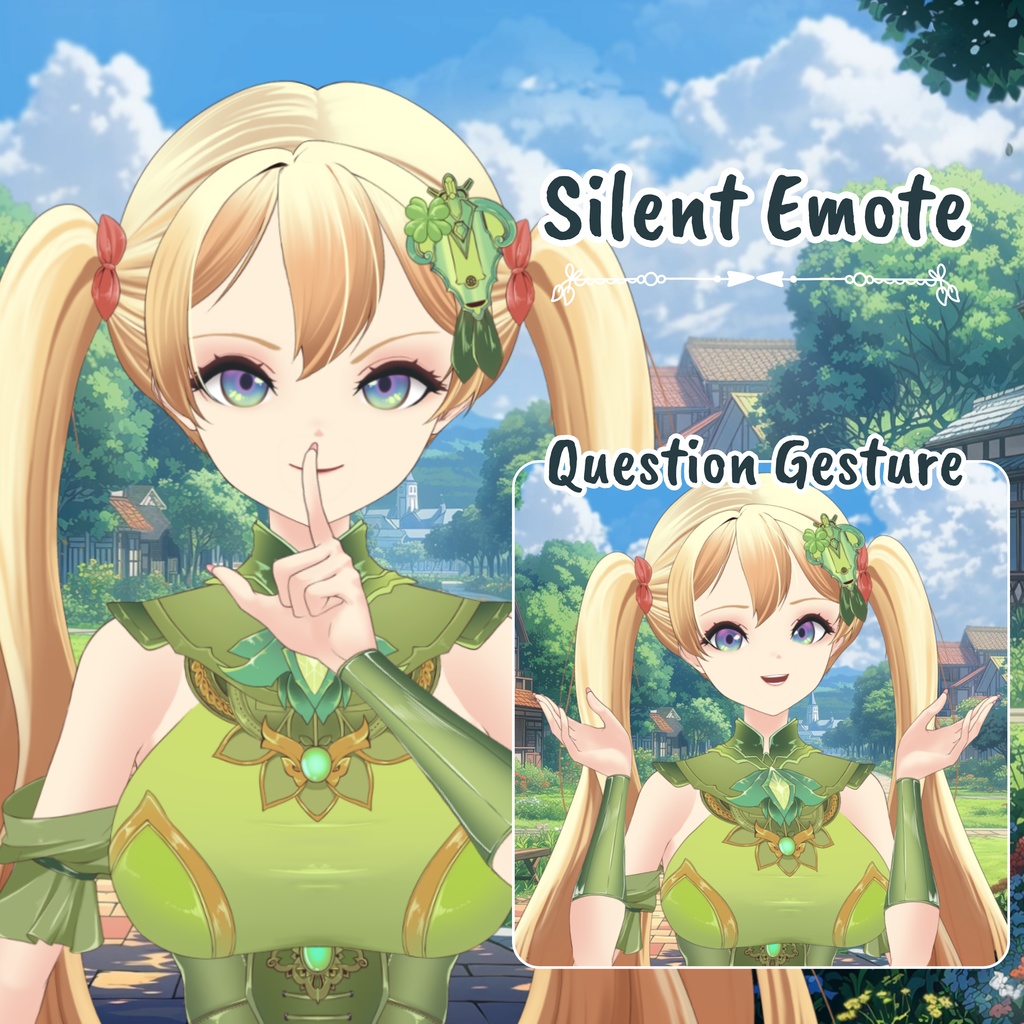 VTuber | Asella, the daughter of the forest | >15 emotes/toggles | Live2d premade model for Vtube Studio, streaming on twitch, kick, youtube