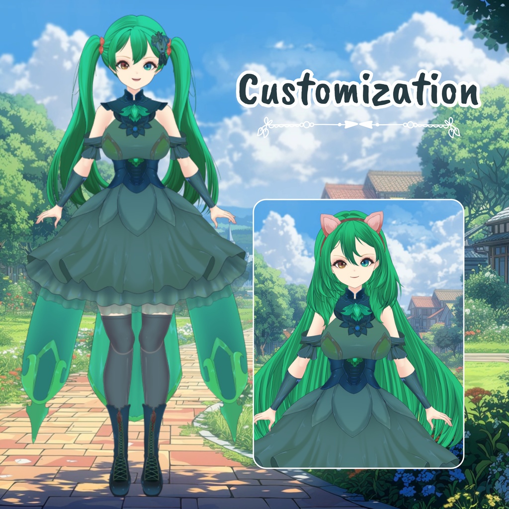 VTuber | Asella, the daughter of the forest | >15 emotes/toggles | Live2d premade model for Vtube Studio, streaming on twitch, kick, youtube