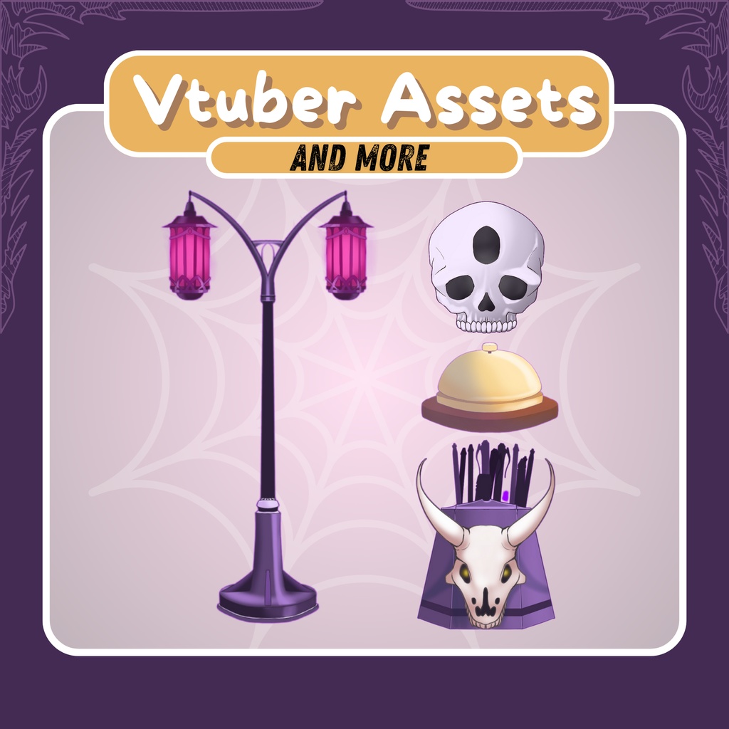 VTUBER ASSETS | Halloween Table Bundle | Animated Live2D items for "VTube Studio" | Streaming on Twitch, Kick, Youtube and more