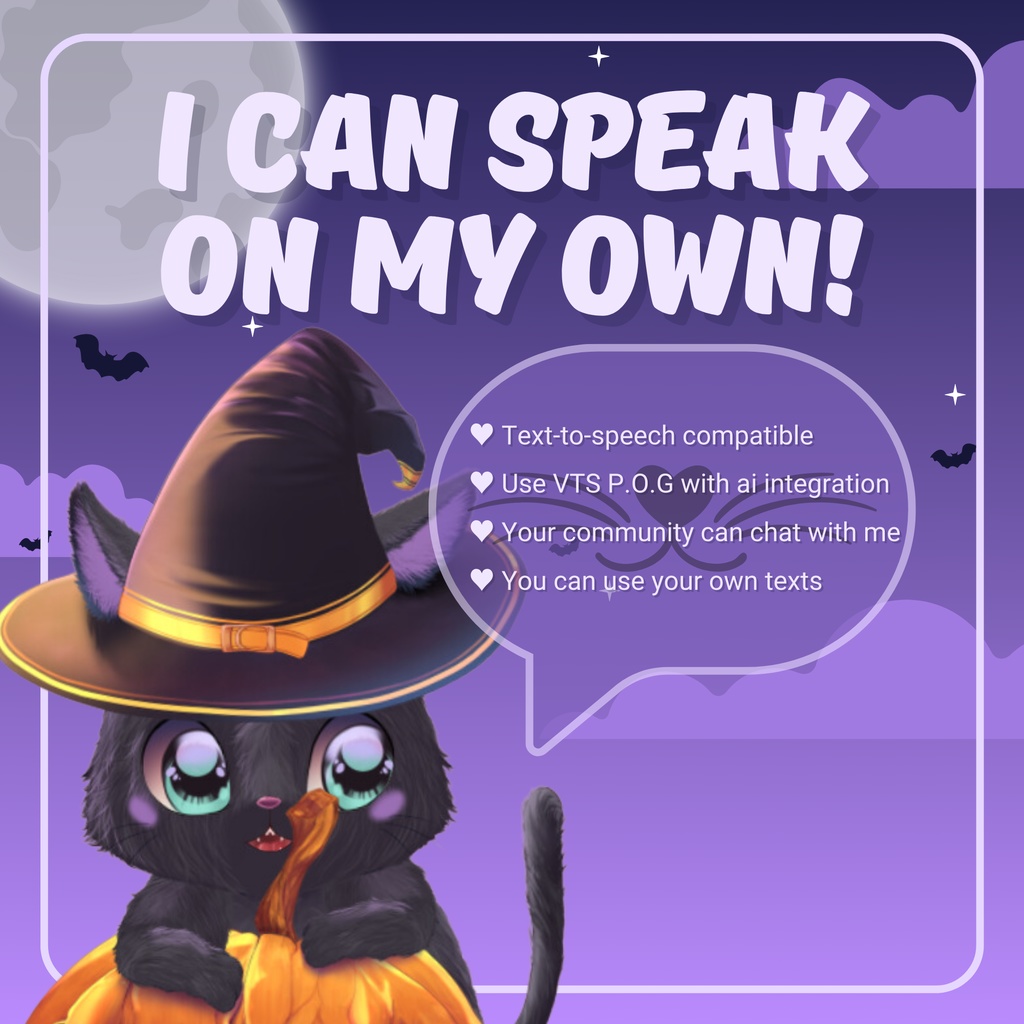VTUBER ASSET | Cat Pumpkin Mascot | TTS pet | Animated Live2D item for "VTube Studio" | Vts P.O.G. ready | Streaming on Twitch, Youtube...