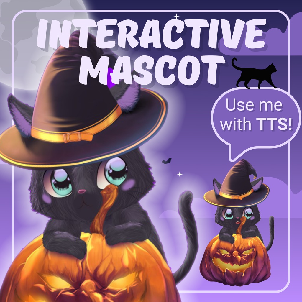VTUBER ASSET | Cat Pumpkin Mascot | TTS pet | Animated Live2D item for "VTube Studio" | Vts P.O.G. ready | Streaming on Twitch, Youtube...
