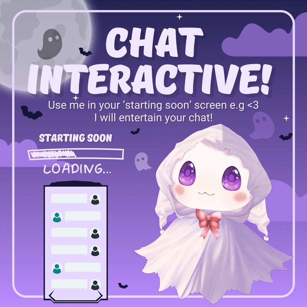 VTUBER ASSET | Spooky Ghost Mascot | TTS pet | Animated Live2D item for "VTube Studio" | Vts P.O.G. ready | Streaming on Twitch, Youtube...