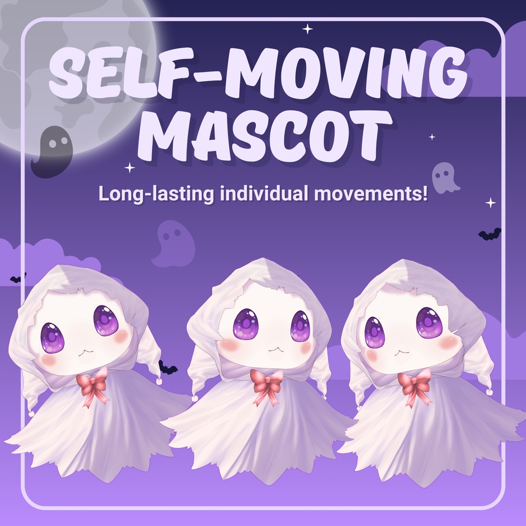 VTUBER ASSET | Spooky Ghost Mascot | TTS pet | Animated Live2D item for "VTube Studio" | Vts P.O.G. ready | Streaming on Twitch, Youtube...