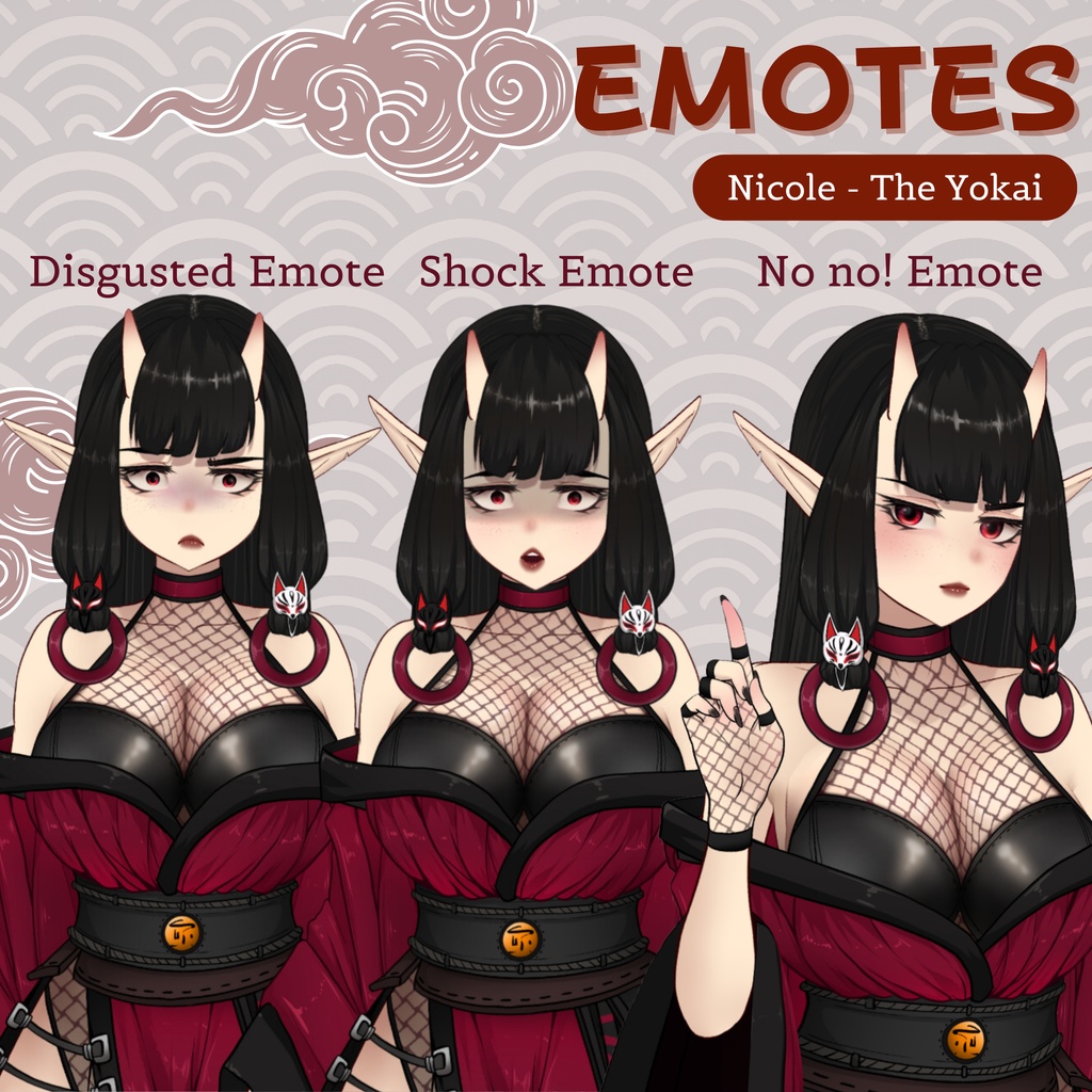 VTuber | Nicole, the yokai | Customizable Live2d premade model for Vtube Studio, streaming on twitch, kick, youtube | >25 emotions / toggles