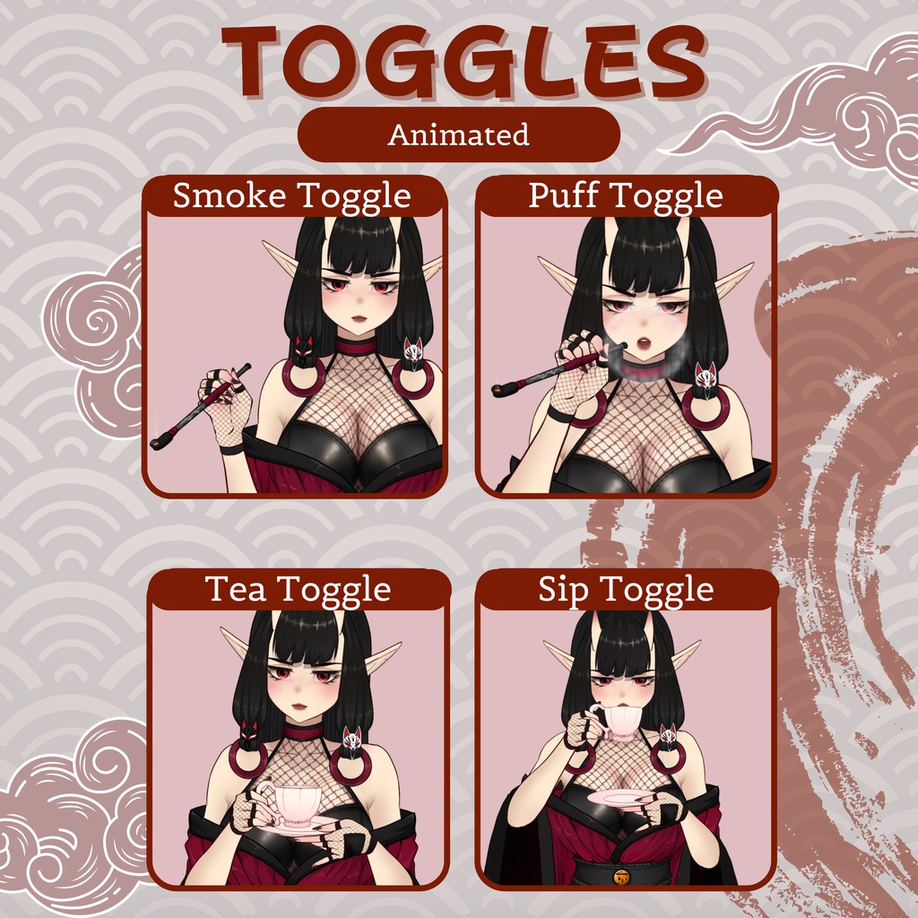 VTuber | Nicole, the yokai | Customizable Live2d premade model for Vtube Studio, streaming on twitch, kick, youtube | >25 emotions / toggles