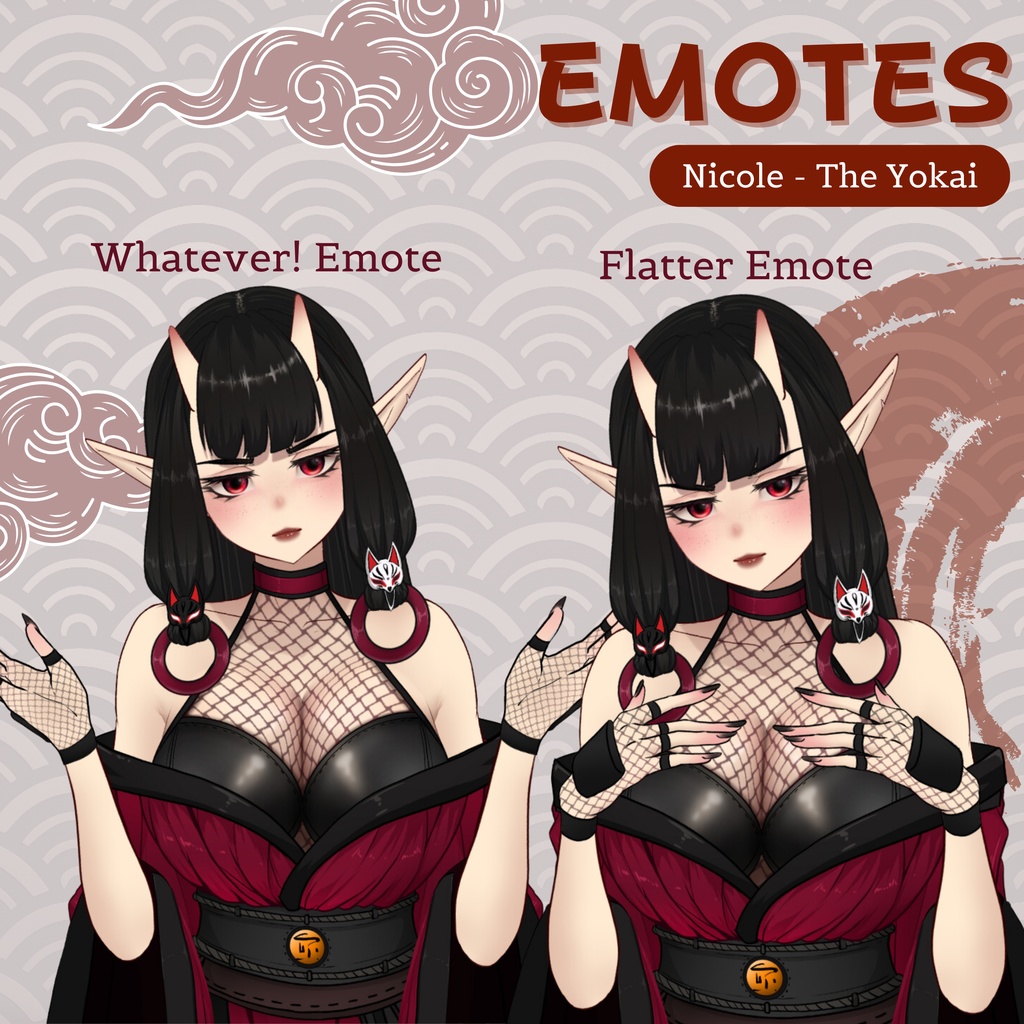 VTuber | Nicole, the yokai | Customizable Live2d premade model for Vtube Studio, streaming on twitch, kick, youtube | >25 emotions / toggles