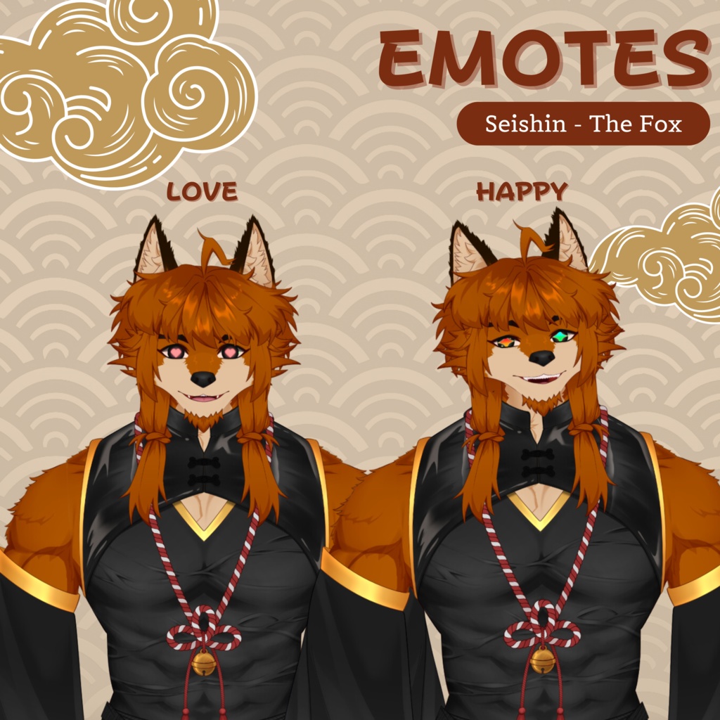 VTuber | Seishin, the fox | Customizable Live2d premade model for Vtube Studio, streaming on twitch, kick, youtube | >15 emotions / toggles