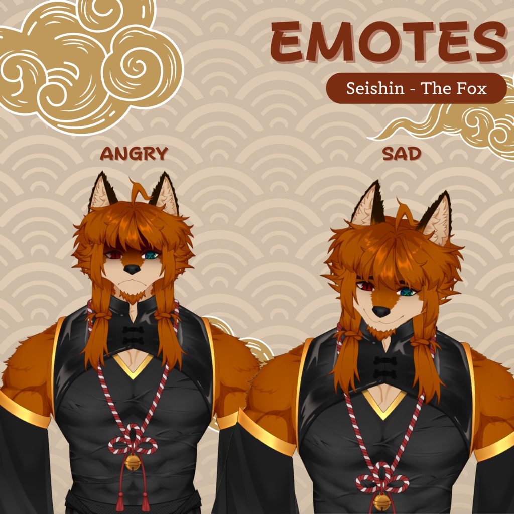 VTuber | Seishin, the fox | Customizable Live2d premade model for Vtube Studio, streaming on twitch, kick, youtube | >15 emotions / toggles