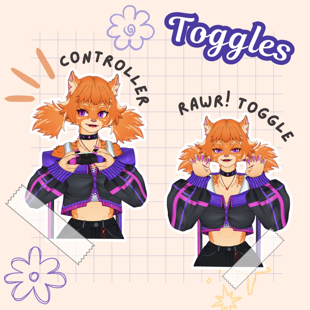 VTuber | Jasmine, the cat | Customizable Live2d premade model for Vtube Studio, streaming on twitch, kick, youtube | >15 emotions / toggles