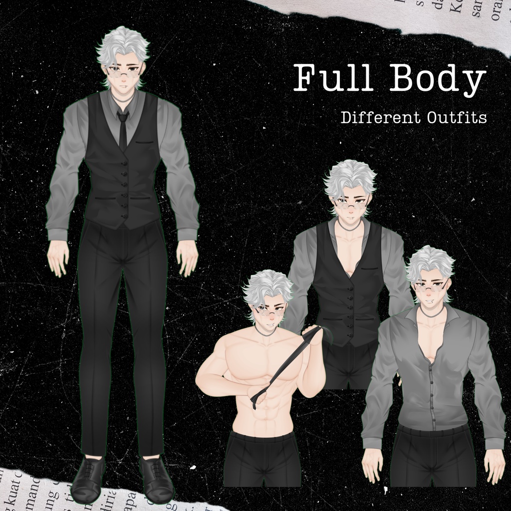 VTuber | Seth, the gentleman | Customizable Live2d premade model for Vtube Studio, streaming on twitch, kick, youtube | >15 emotions/toggles