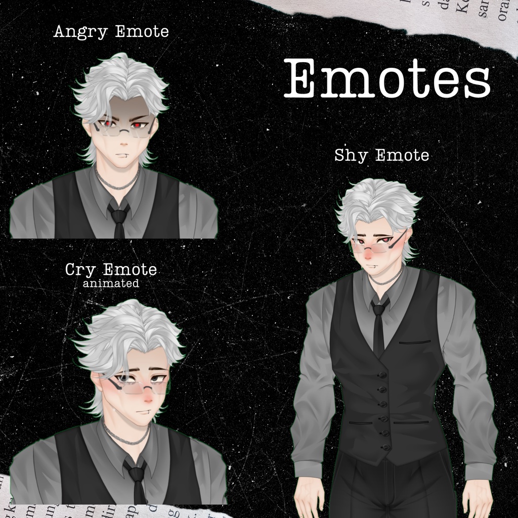 VTuber | Seth, the gentleman | Customizable Live2d premade model for Vtube Studio, streaming on twitch, kick, youtube | >15 emotions/toggles