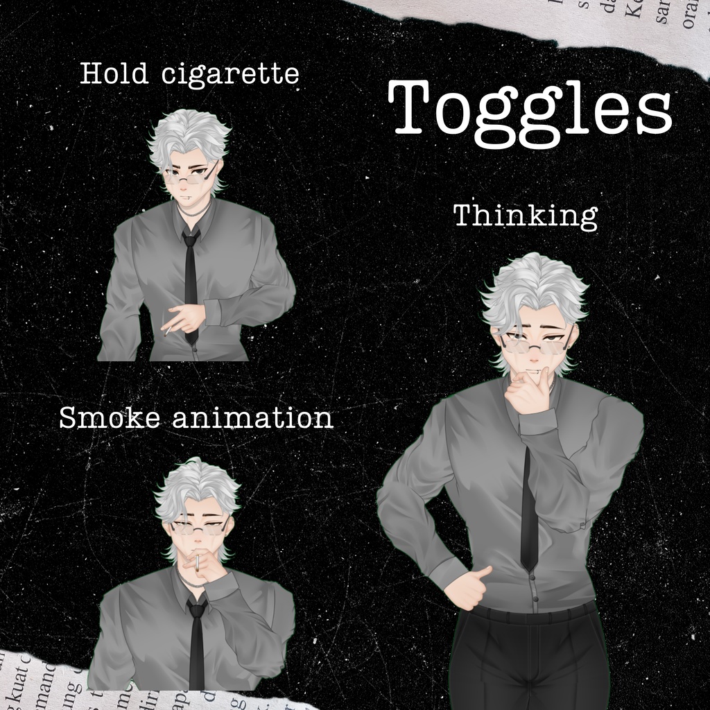 VTuber | Seth, the gentleman | Customizable Live2d premade model for Vtube Studio, streaming on twitch, kick, youtube | >15 emotions/toggles
