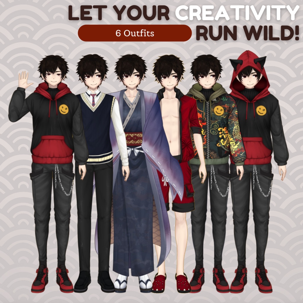 VTuber | Ben v3, the hoody lover | Highly customizable | Live2d model for Vtube Studio premade for streaming twitch, youtube, kick....