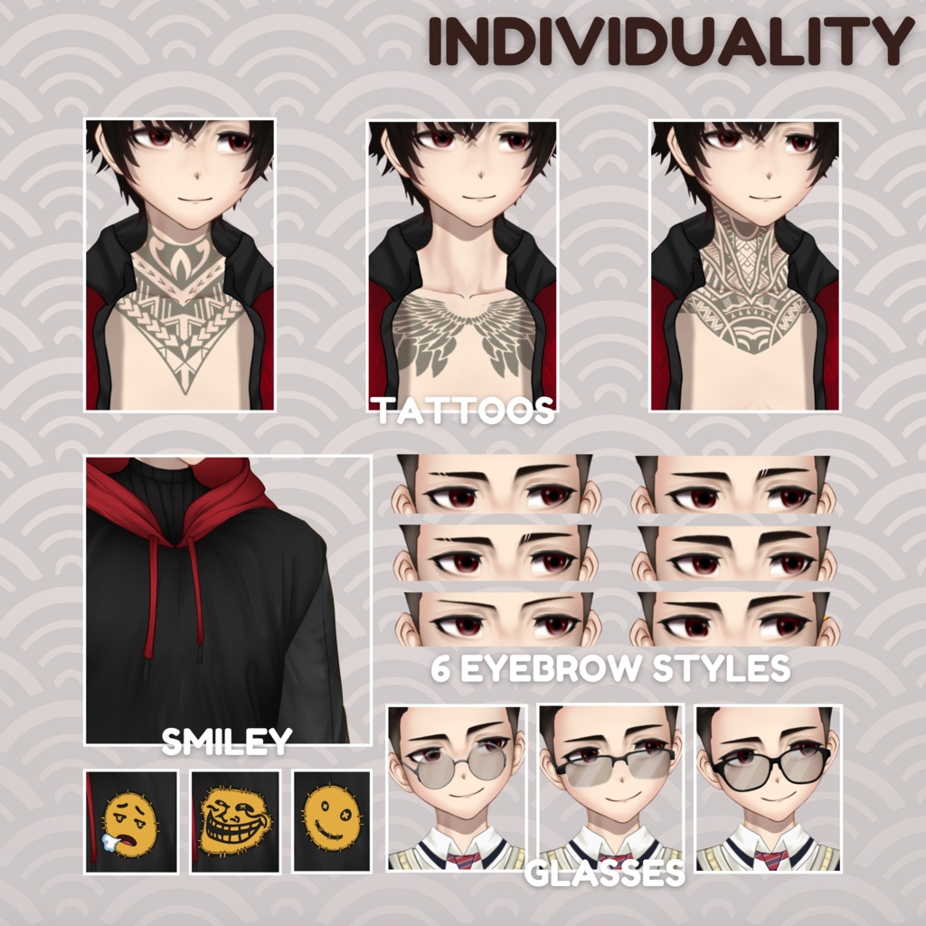 VTuber | Ben v3, the hoody lover | Highly customizable | Live2d model for Vtube Studio premade for streaming twitch, youtube, kick....