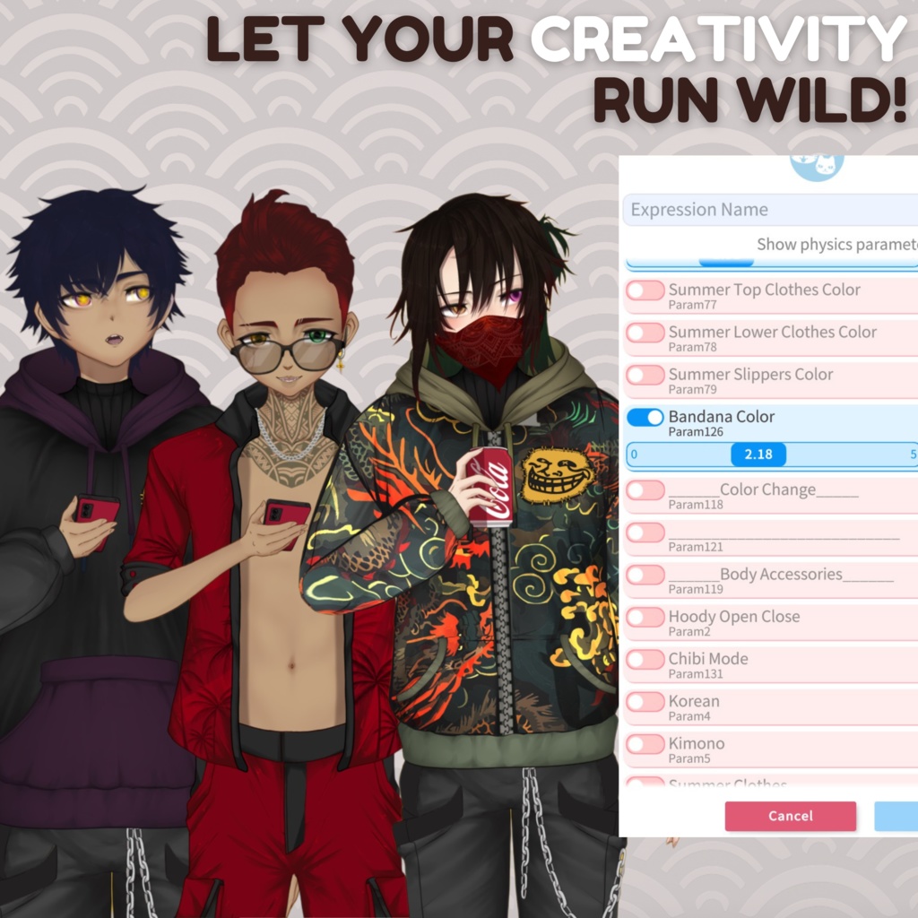 VTuber | Ben v3, the hoody lover | Highly customizable | Live2d model for Vtube Studio premade for streaming twitch, youtube, kick....