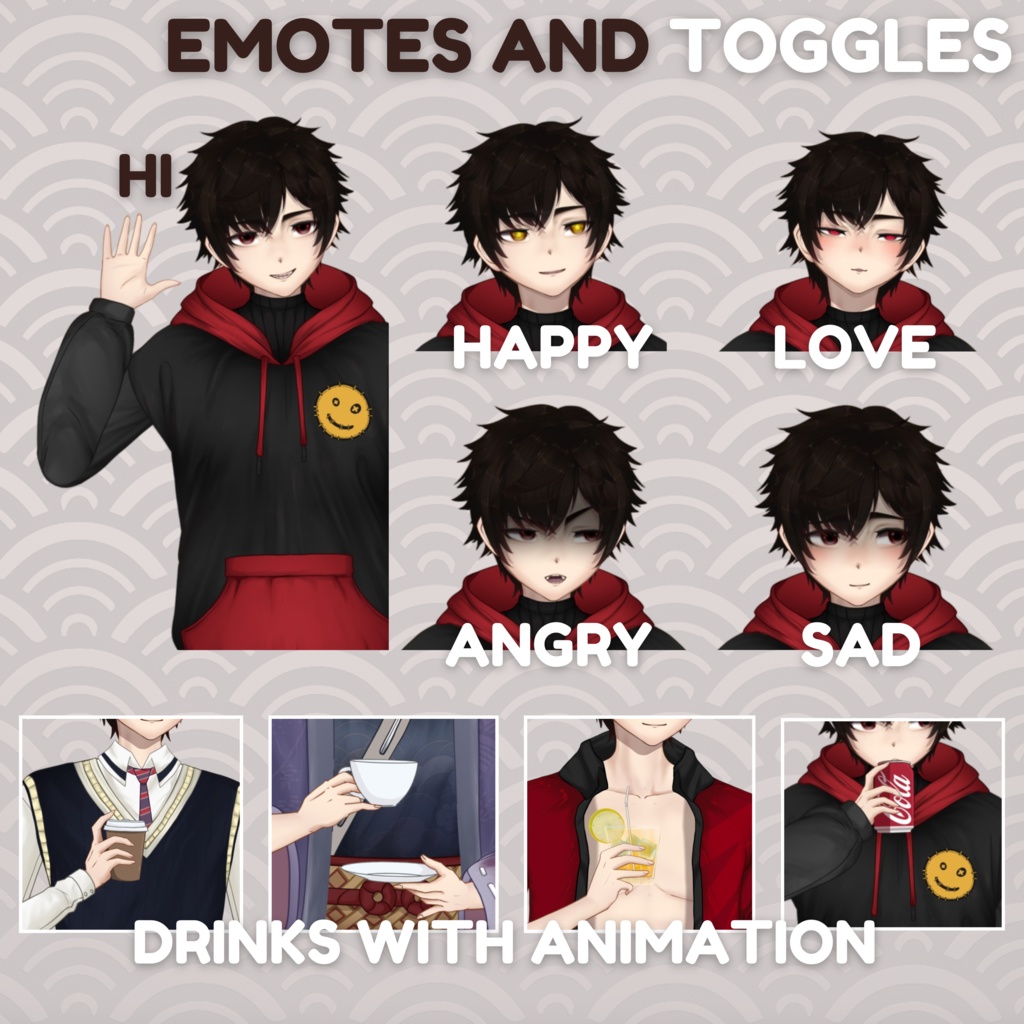 VTuber | Ben v3, the hoody lover | Highly customizable | Live2d model for Vtube Studio premade for streaming twitch, youtube, kick....