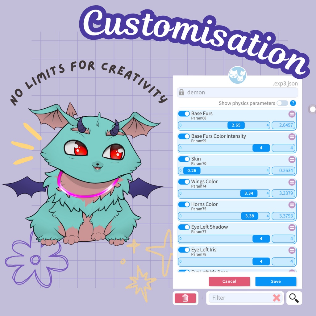 VTuber | Koneko, the cat | Highly customizable | Live2d model for Vtube Studio premade for streaming twitch, youtube, kick