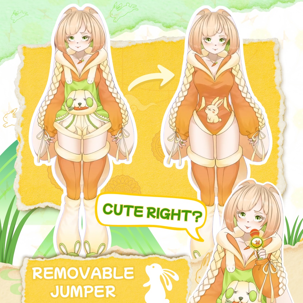 【Live2Dモデル】Keira-Chan the Hare 🐰 | Highly Customizable VTuber Model | Bunny Girl Premade | VTube Studio