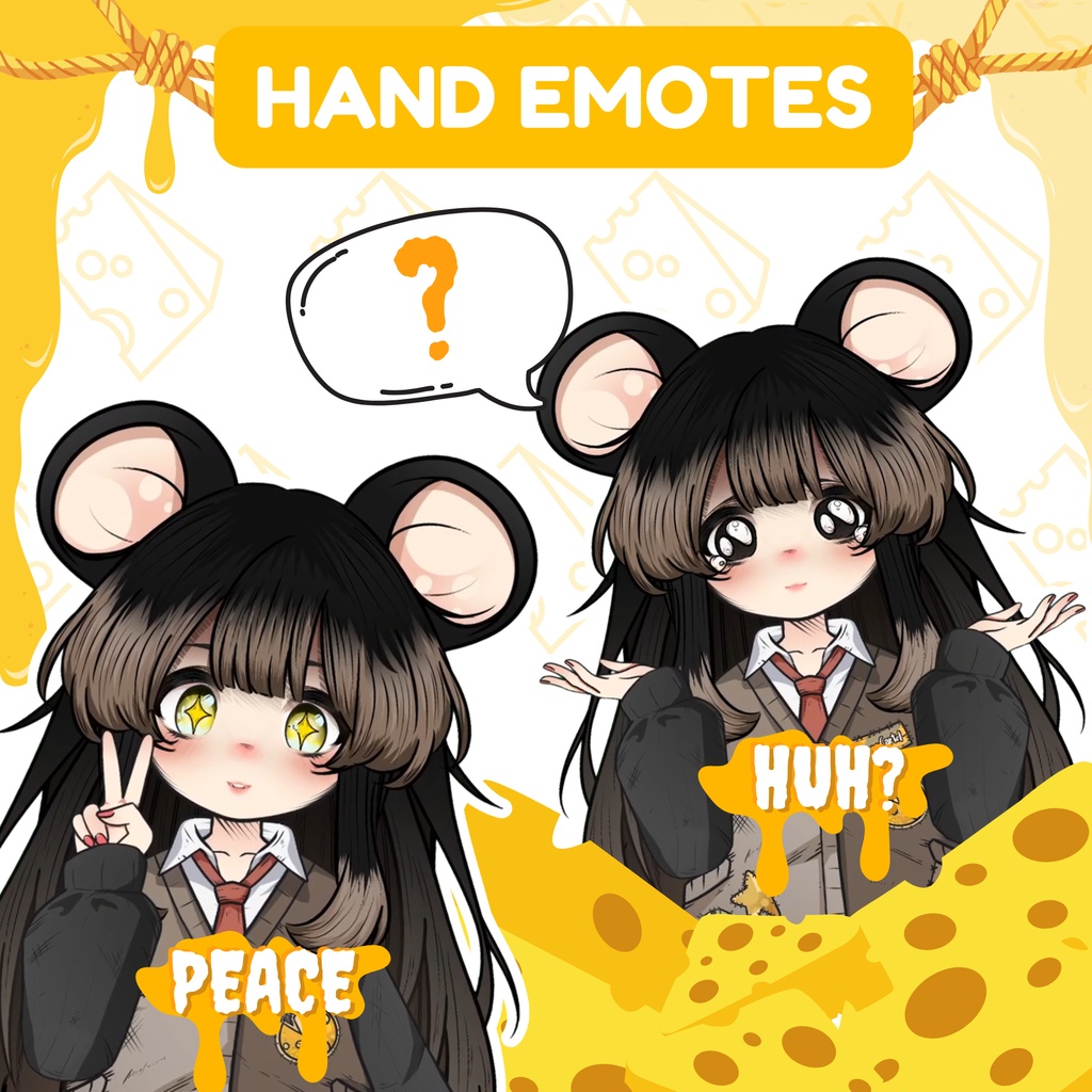 【Live2Dモデル】Cheesu Chan 🐭 | Mouse Girl Premade VTuber Model | Customisable | VTube Studio