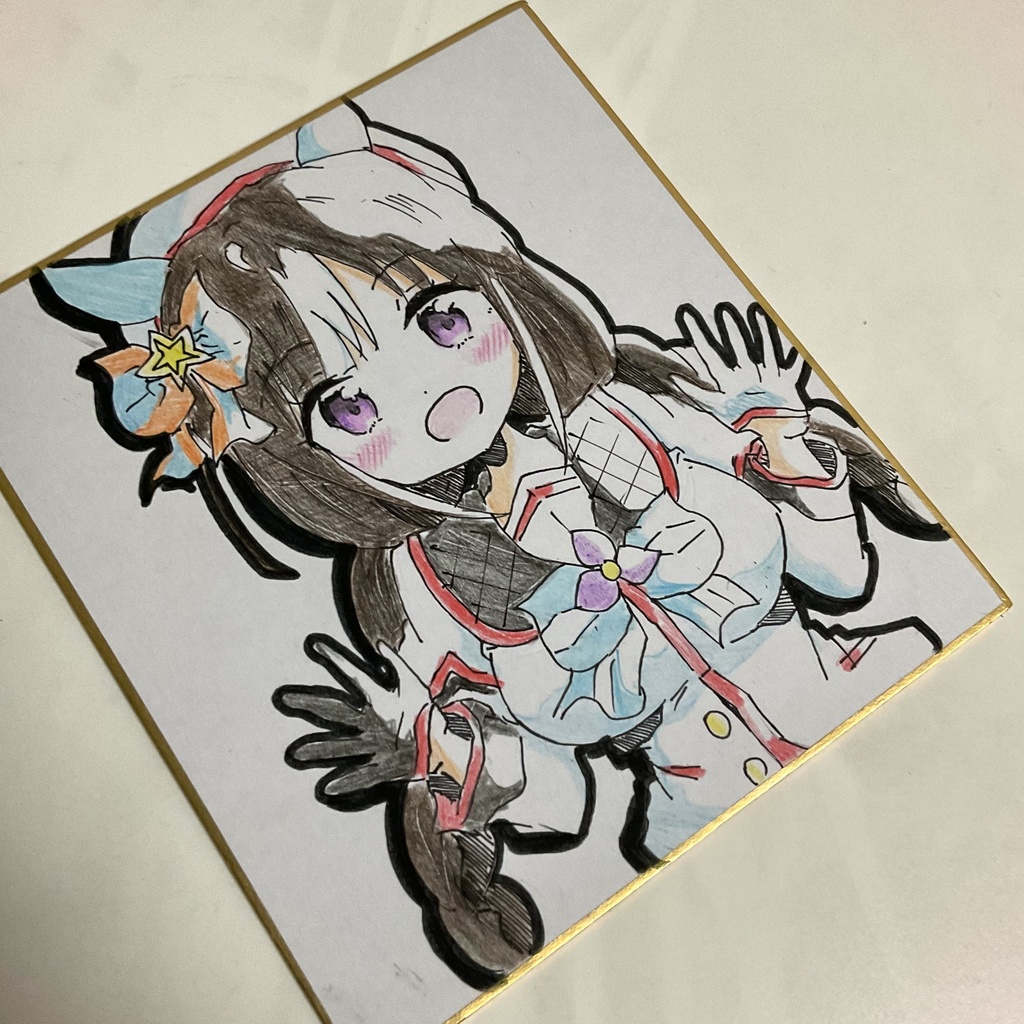 ウマ娘　ホッコータルマエ　手描きイラスト色紙