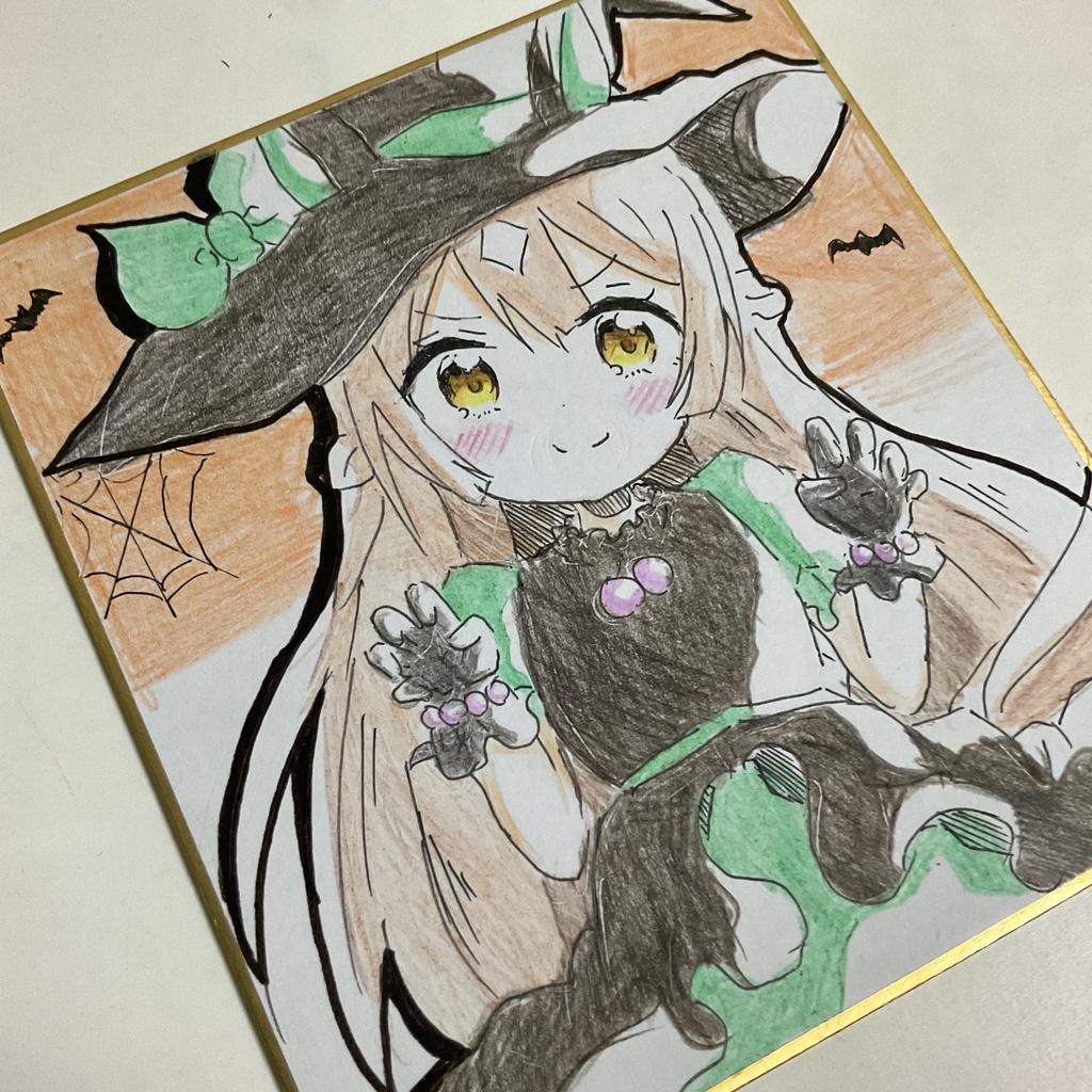 ウマ娘 サトノダイヤモンド ハロウィン 手描きイラスト色紙 - りゅー