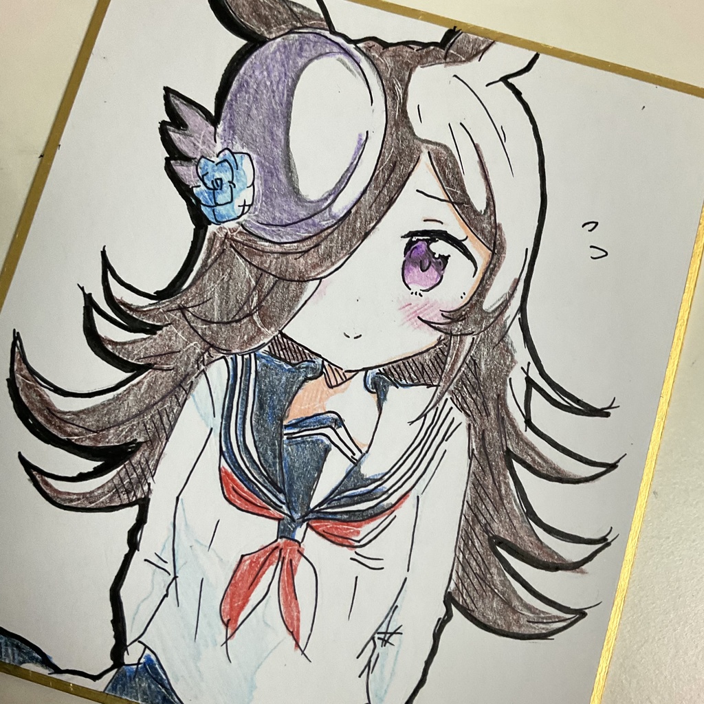 オーダーイラスト　手描きイラスト　色鉛筆画　ウマ娘　ライスシャワー ウマ娘 ライスシャワー イラスト 手描き アナログ - メルカリ