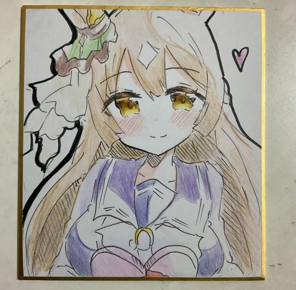 ウマ娘　サトノダイヤモンド　手描きイラスト色紙