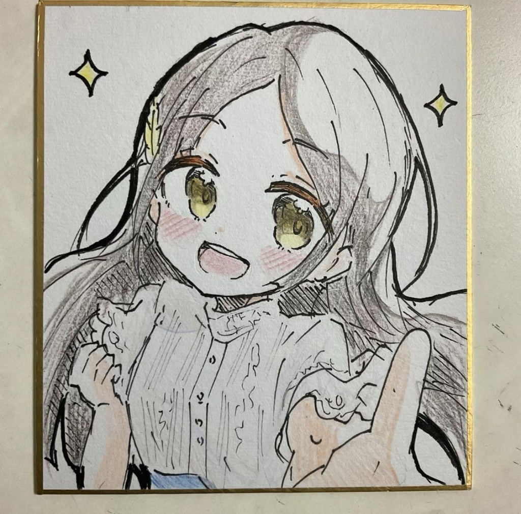 学園アイドルマスター　学マス　倉本千奈　手描きイラスト色紙