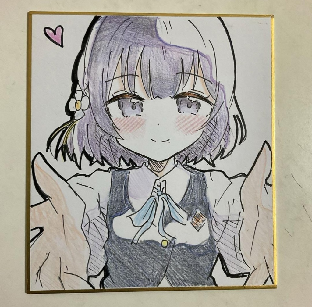 学園アイドルマスター　秦谷美鈴　手描きイラスト色紙