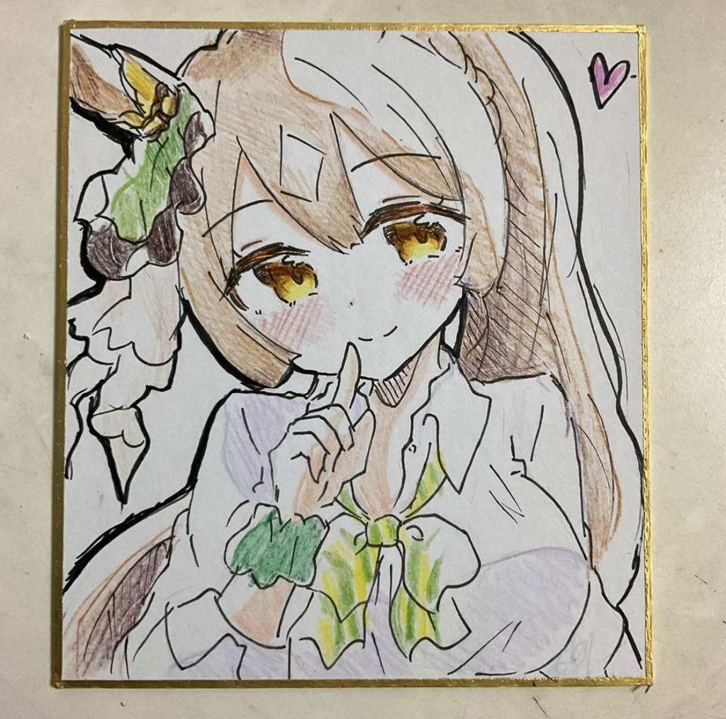 ウマ娘　サトノダイヤモンド　手描きイラスト色紙